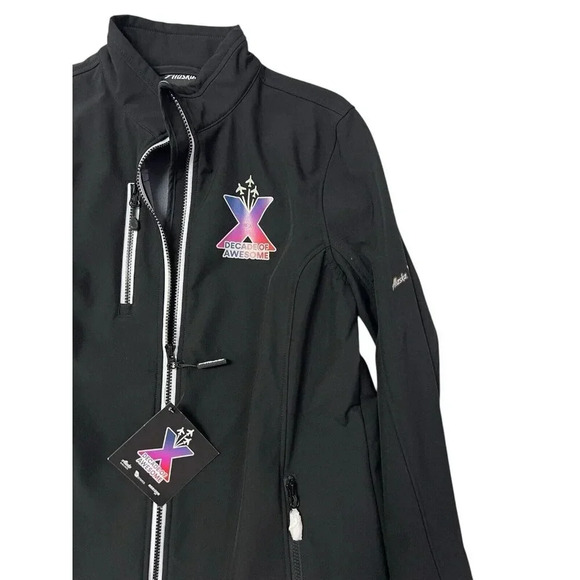 Alaska Airlines Jacket Womens L Black Decades of Awesome Logo Crew Flight NEW - Picture 2 of 9